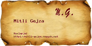 Mitli Gejza névjegykártya